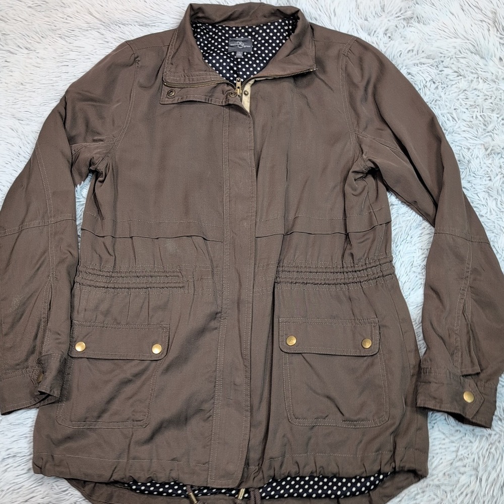 Market & Spruce Jacket Womens L Green Gorpcore Pockets Zip‎ Up Lightweight